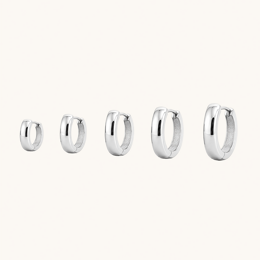 Gold-plated 925 sterling silver Chunky Dome Hoop Earrings