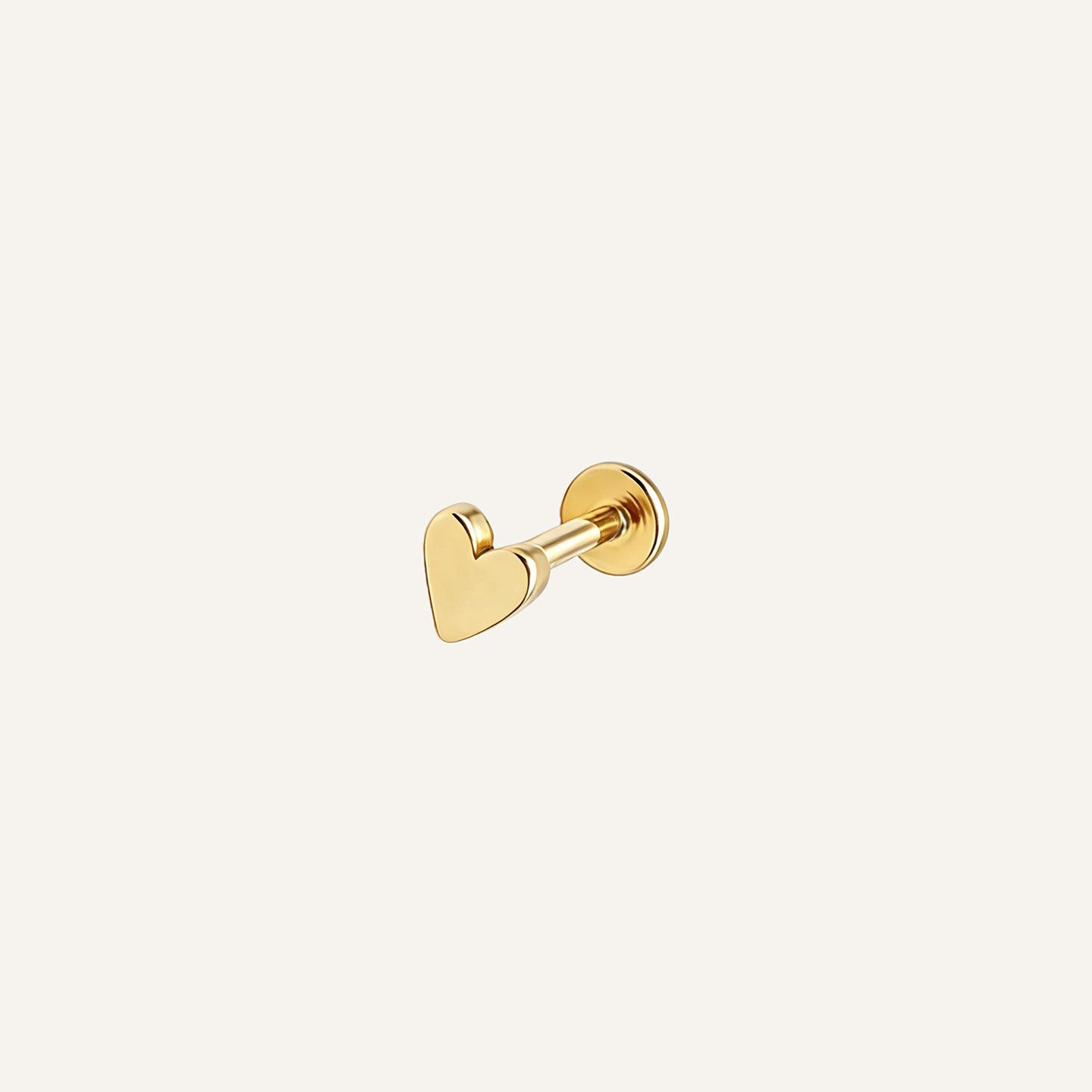 Gold-plated 925 sterling silver Mini Heart Flatback Earring