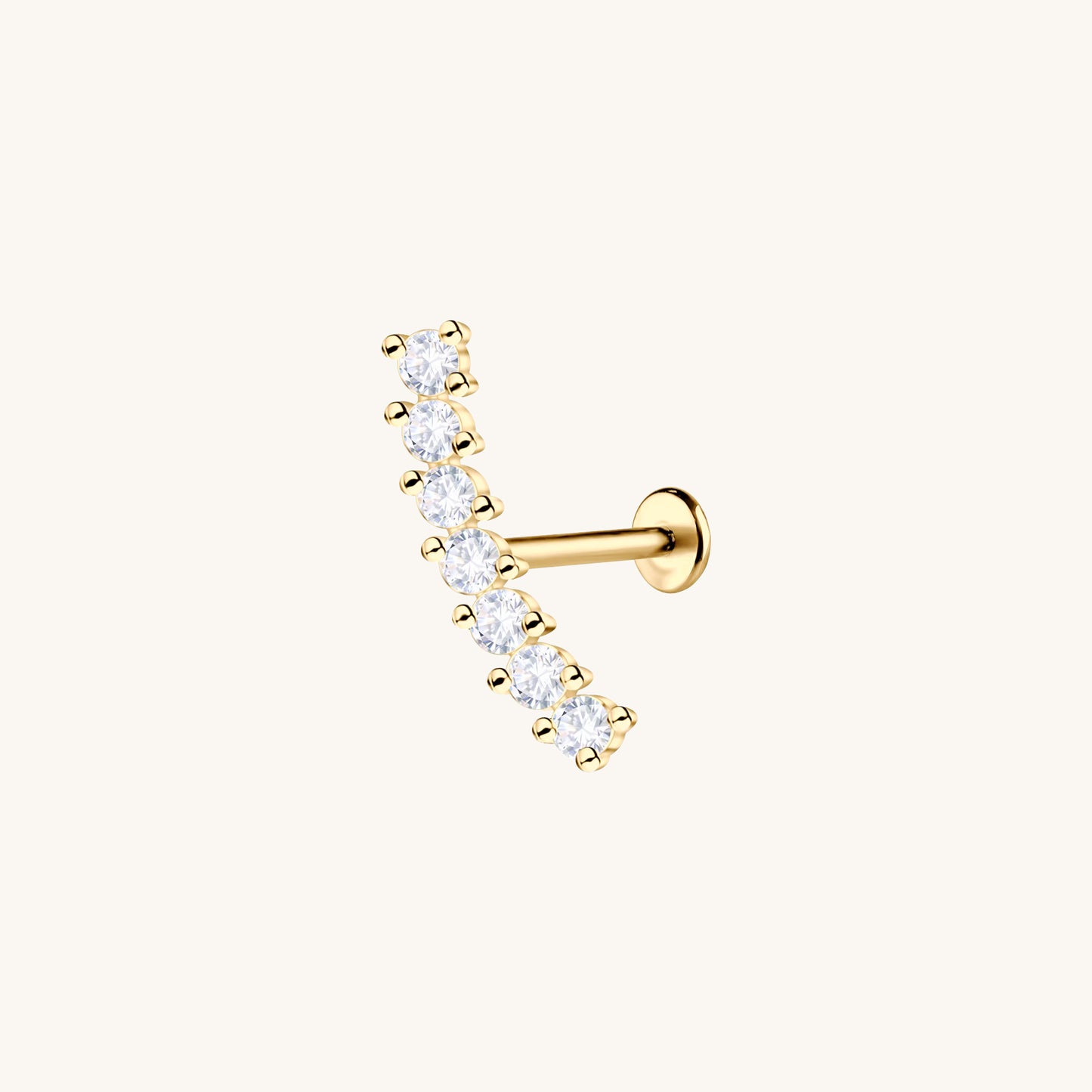 Pavé Curve Flatback Earring