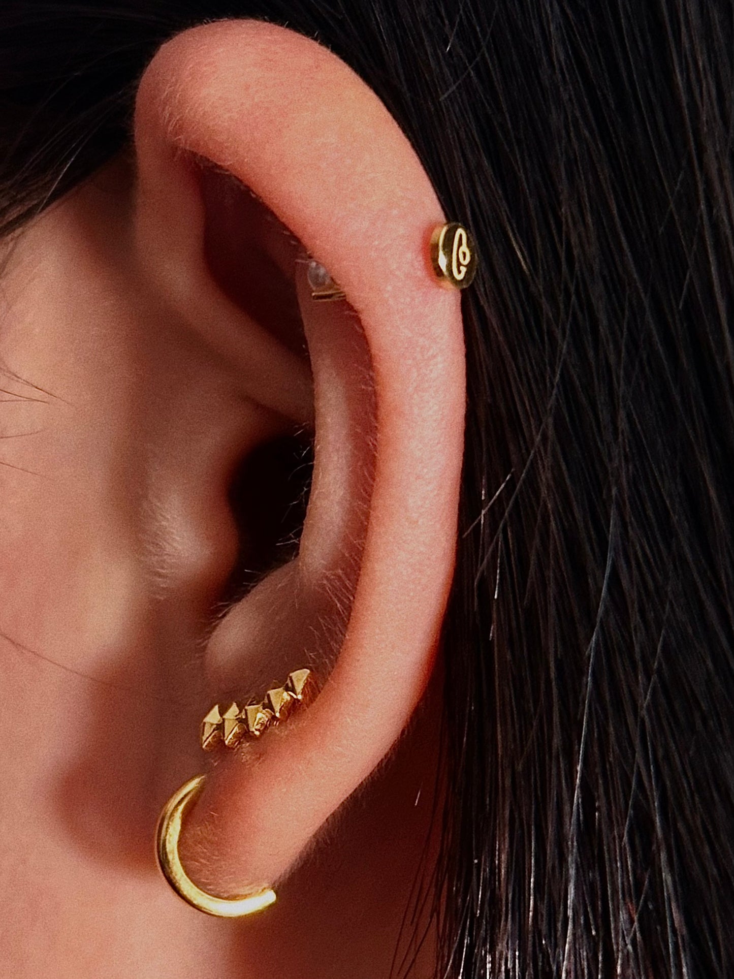 Gold-plated 925 sterling silver Pearl Flatback Earring