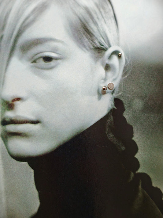 Gold-plated 925 sterling silver Ball Flatback Earring