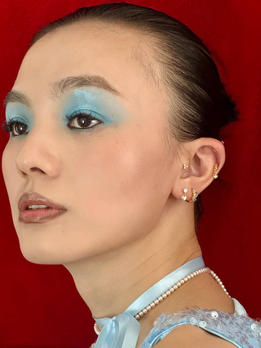 Chain Heart Flatback Earring