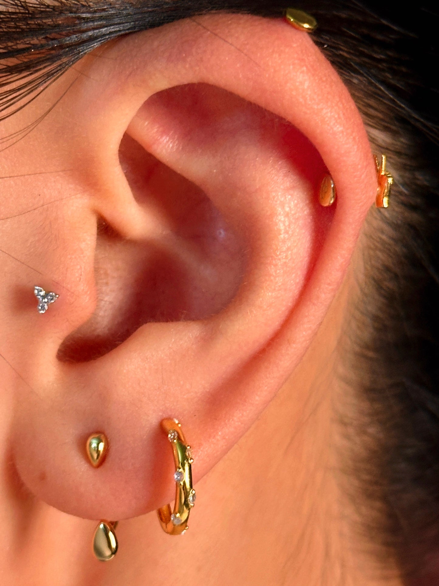 Gold-plated 925 sterling silver Teardrop Ear Jackets