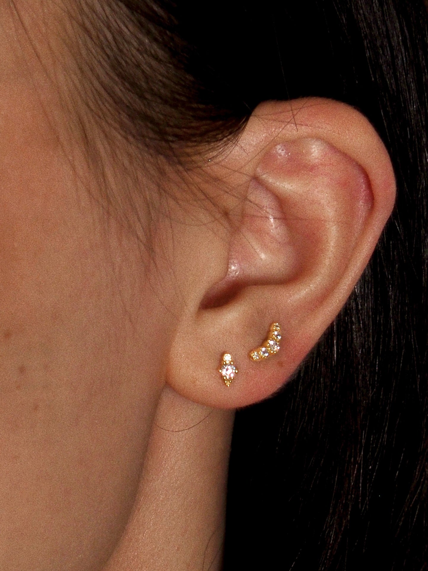 Gold-plated 925 sterling silver Triangle Flatback Earring
