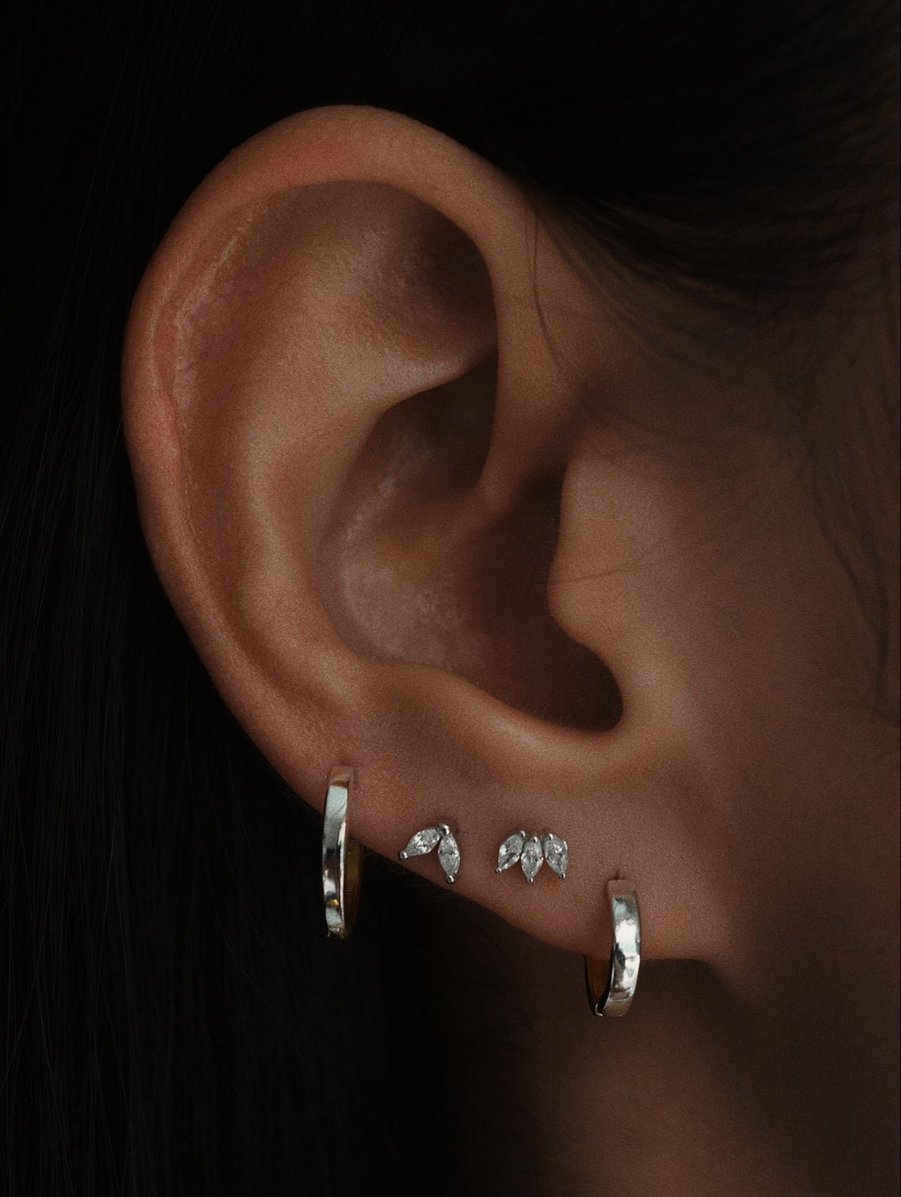 Dual-Tone Gold Silver Hoops