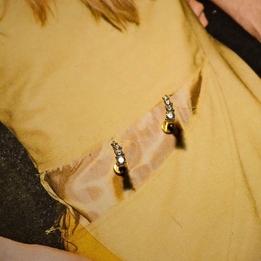 Gradient Curve Flatback Earring