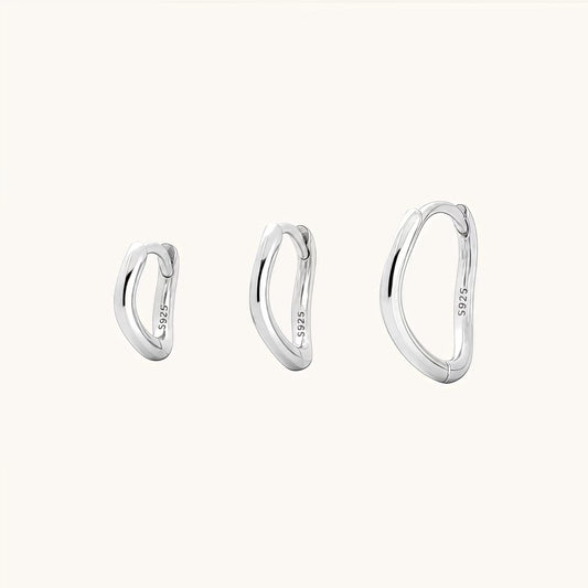 Gold-plated 925 sterling silver Ripple Clicker Hoops