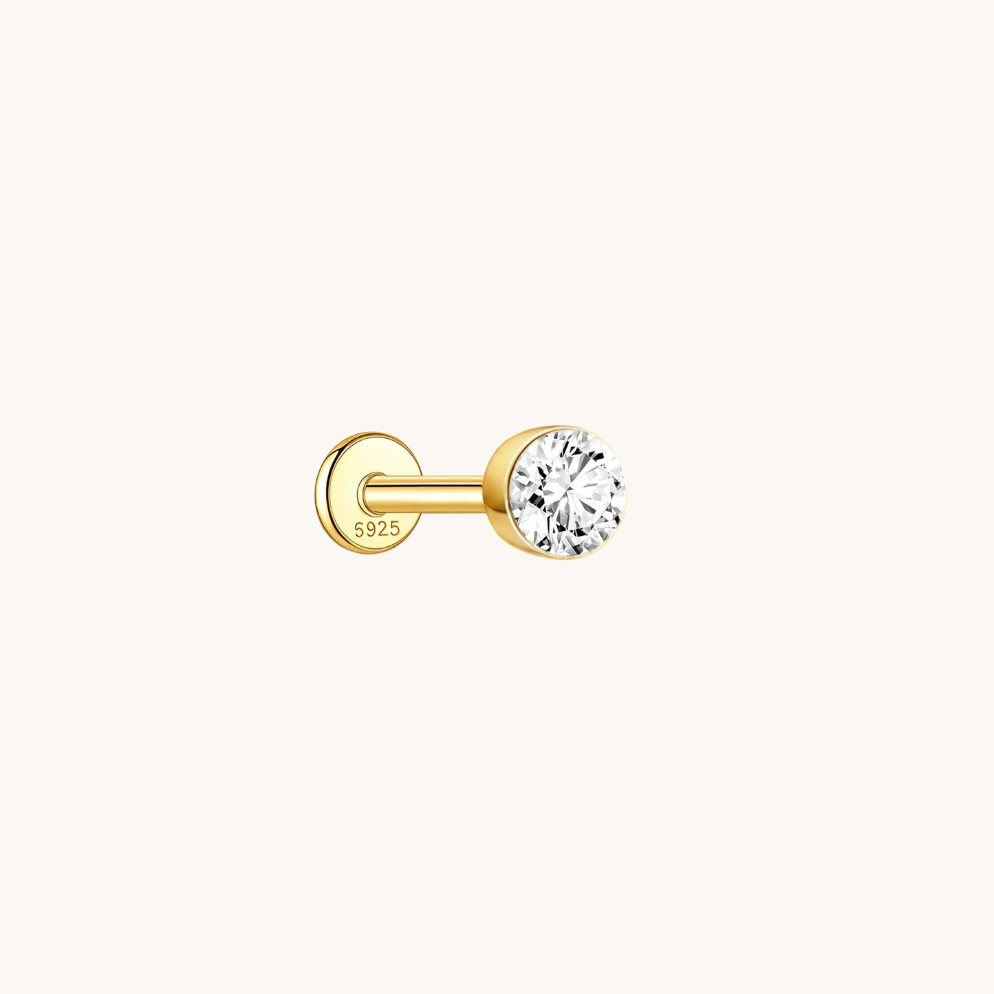Floating Moissanite Flatback Earring