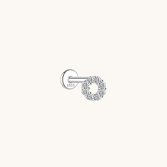 Gold-plated 925 sterling silver Nova Loop Flatback Earring Silver