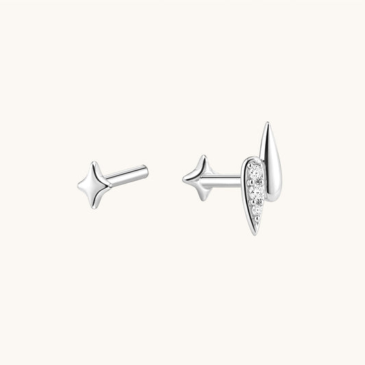 Gold-plated 925 sterling silver Stormlight Flatback Earring Silver