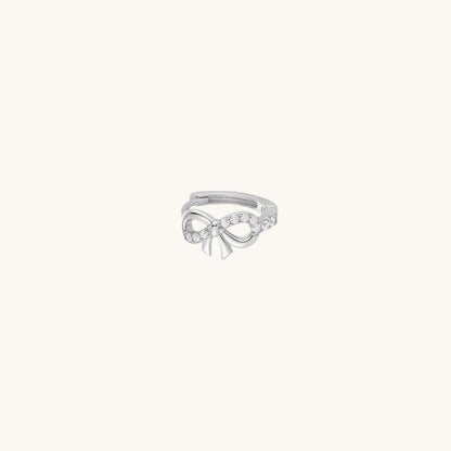 Gold-plated 925 sterling silver Classic Bow Clicker Hoop Silver Single