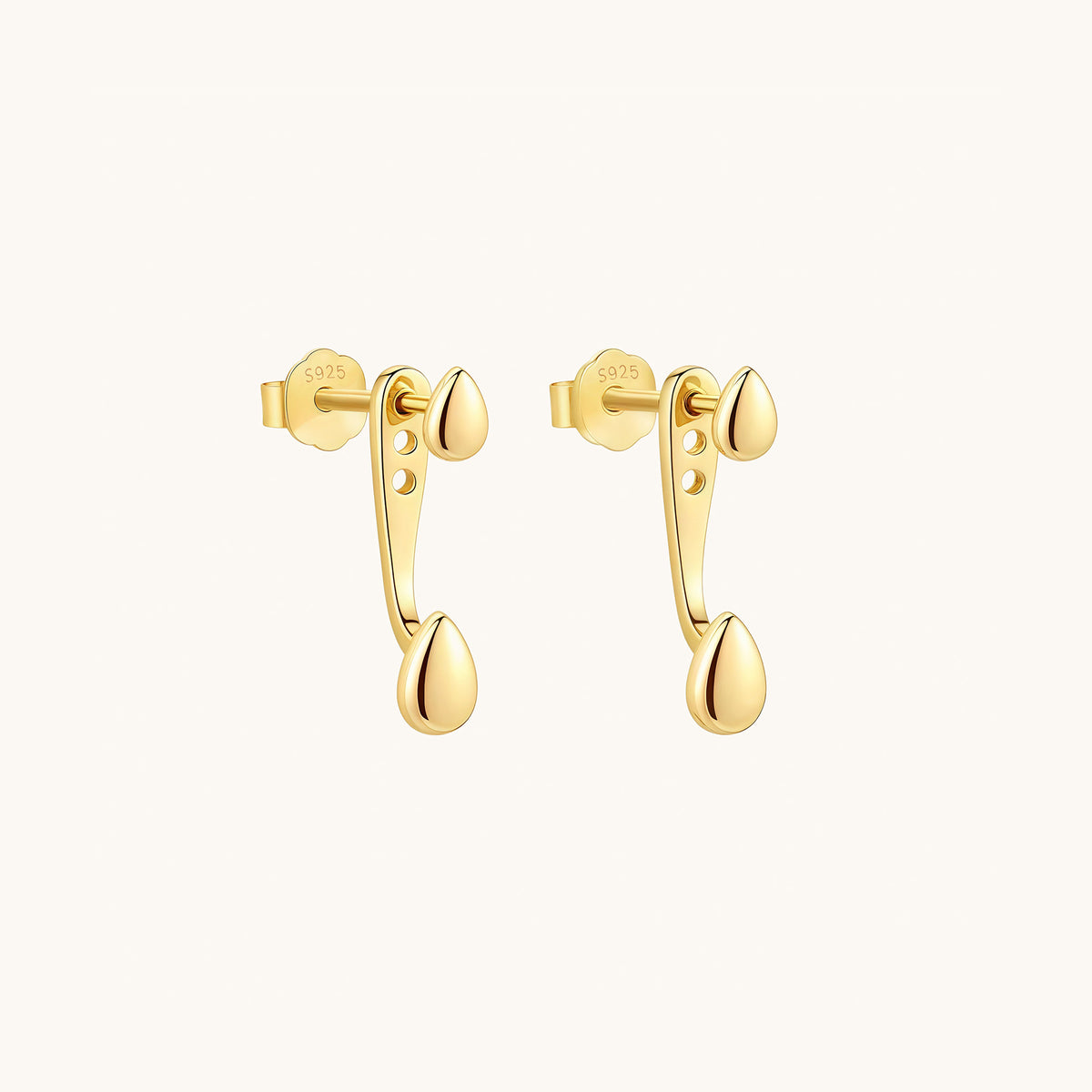 Gold-plated 925 sterling silver Teardrop Ear Jackets