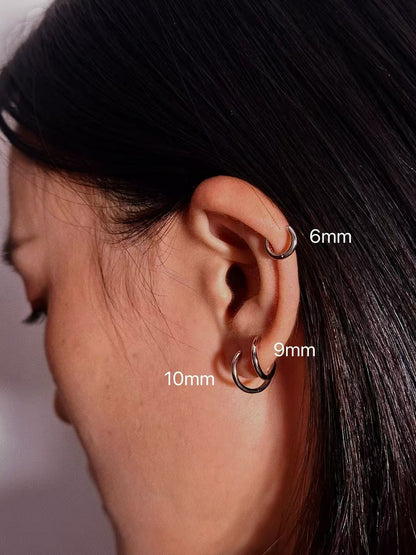 Gold-plated 925 sterling silver Sleek Seamless Hoop Earrings – 8 Sizes
