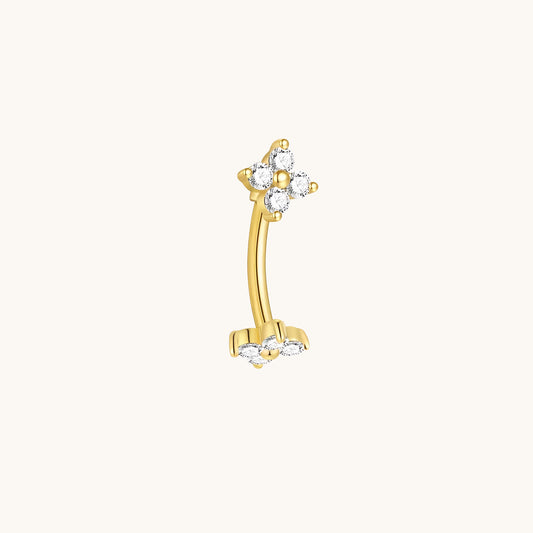 Gold-plated 925 sterling silver Lucky Clover Rook Earring Gold