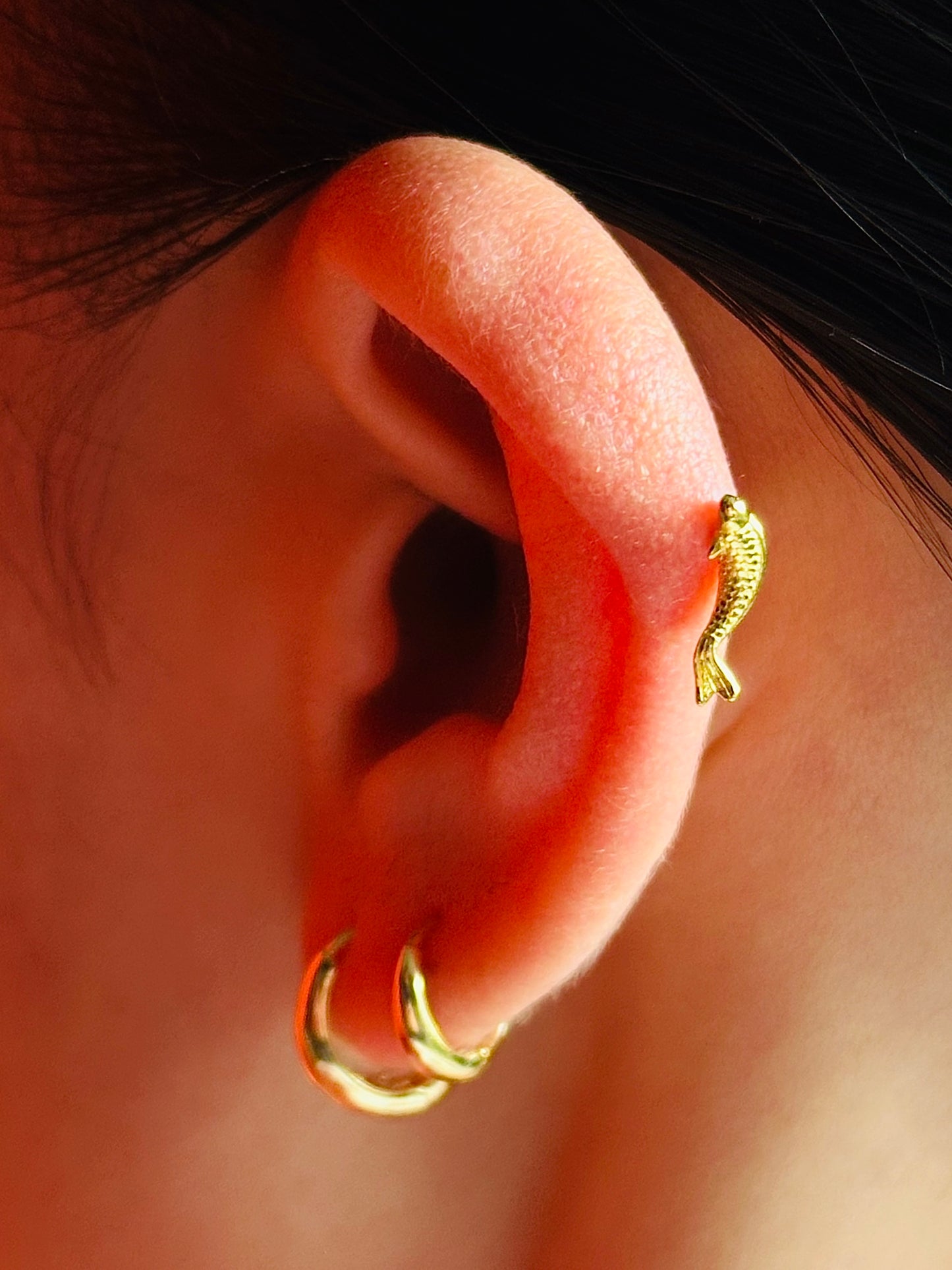 Gold-plated 925 sterling silver Contour Arc Hoop Earrings