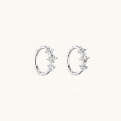 Gold-plated 925 sterling silver Lucky Clover Bar Clicker Silver Pair