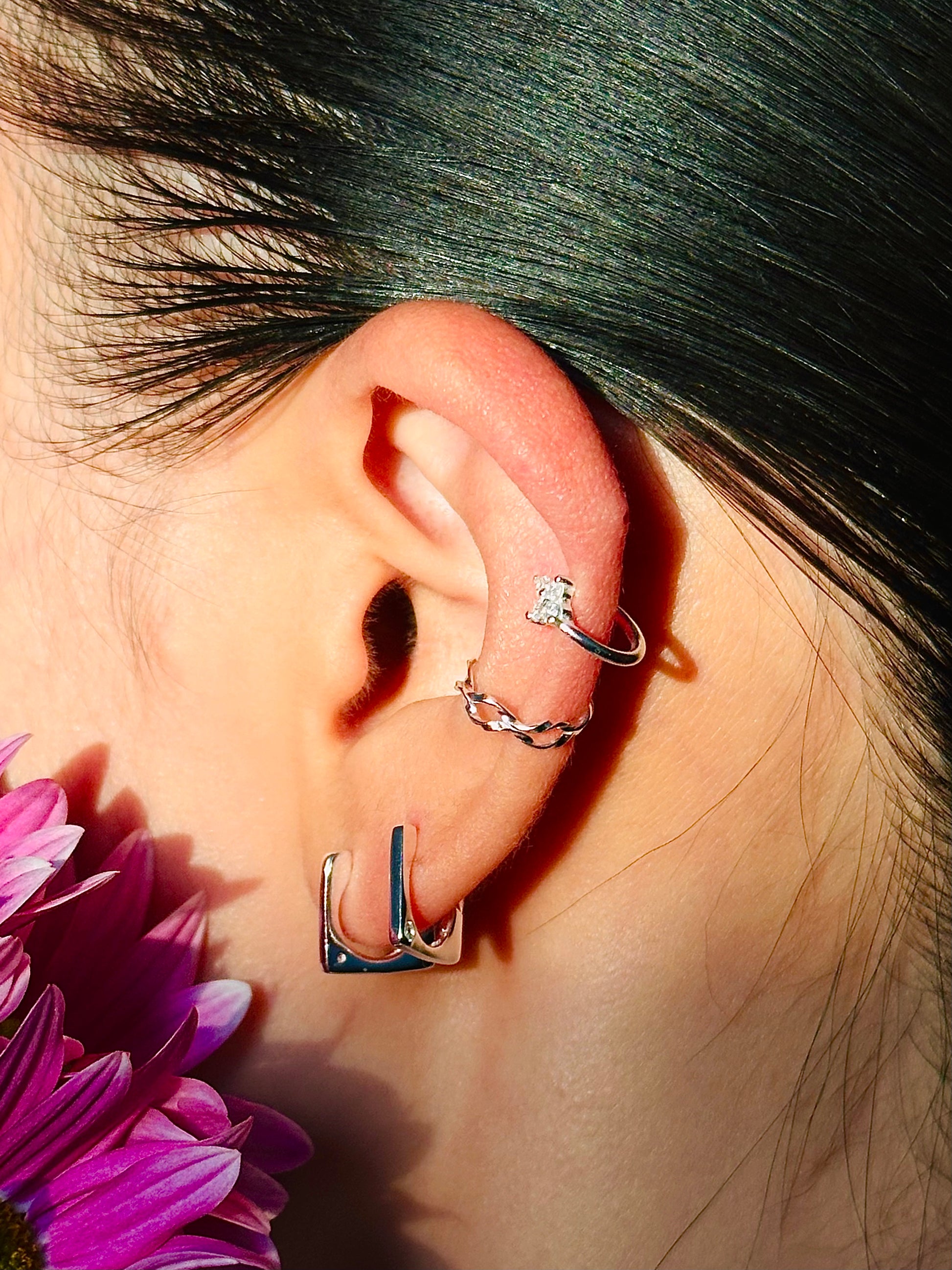 Gold-plated 925 sterling silver Duet Flow Ear Cuff