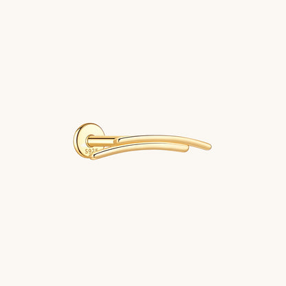 Gold-plated 925 sterling silver Crescent Duo Bar Flatback Earring Gold