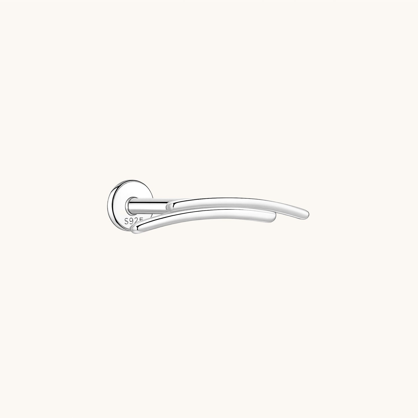 Gold-plated 925 sterling silver Crescent Duo Bar Flatback Earring Silver