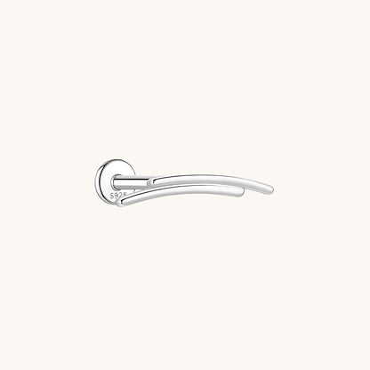 Gold-plated 925 sterling silver Crescent Duo Bar Flatback Earring Silver