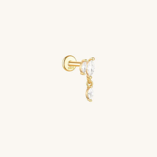 Marquise CZ Dangle Flatback Earring