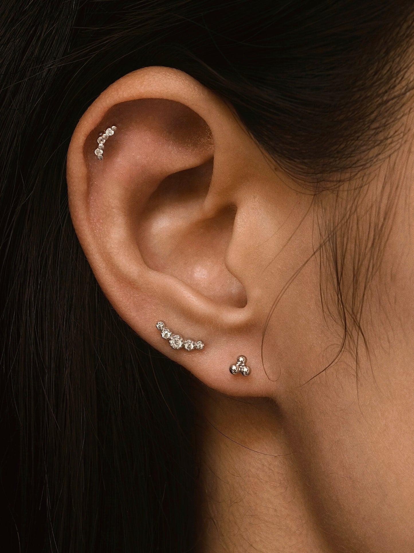 Gold-plated 925 sterling silver Curve Flatback Earring