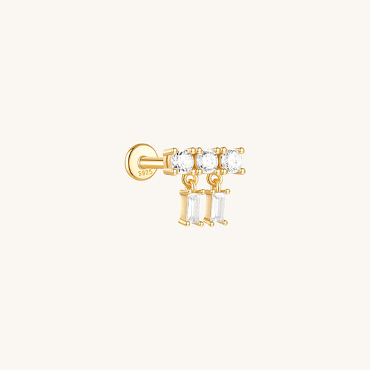 Double Row CZ Flatback Earring