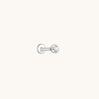 Gold-plated 925 sterling silver Floating Moissanite Flatback Earring 3mm