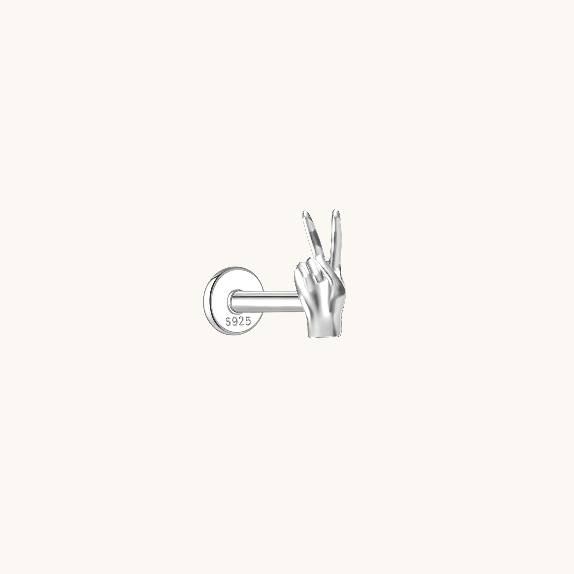 Gold-plated 925 sterling silver Golden Peace Flatback Earring Silver