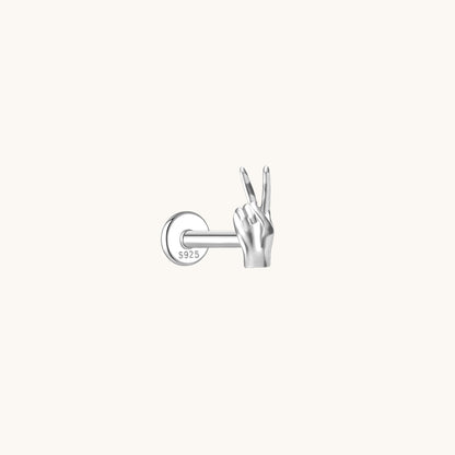 Gold-plated 925 sterling silver Golden Peace Flatback Earring Silver