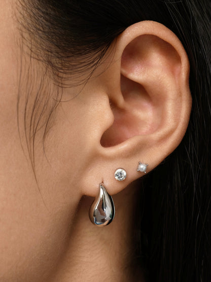 Gold-plated 925 sterling silver Floating Moissanite Flatback Earring