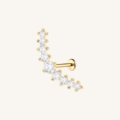 Gold-plated 925 sterling silver Crescent Flatback Earring Gold