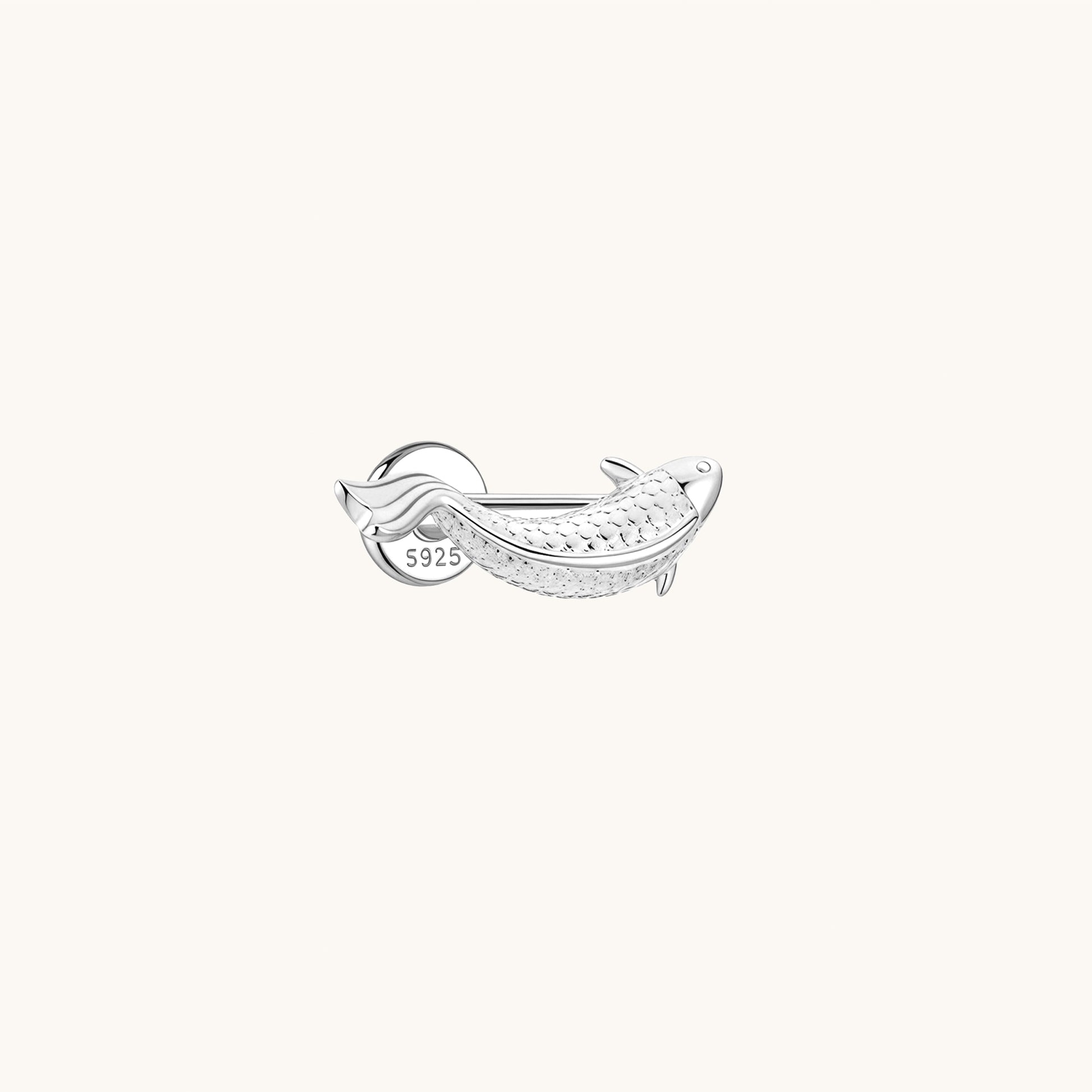 Gold-plated 925 sterling silver Koi Spectrum Flatback Earring Silver