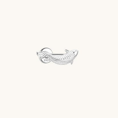 Gold-plated 925 sterling silver Koi Spectrum Flatback Earring Silver