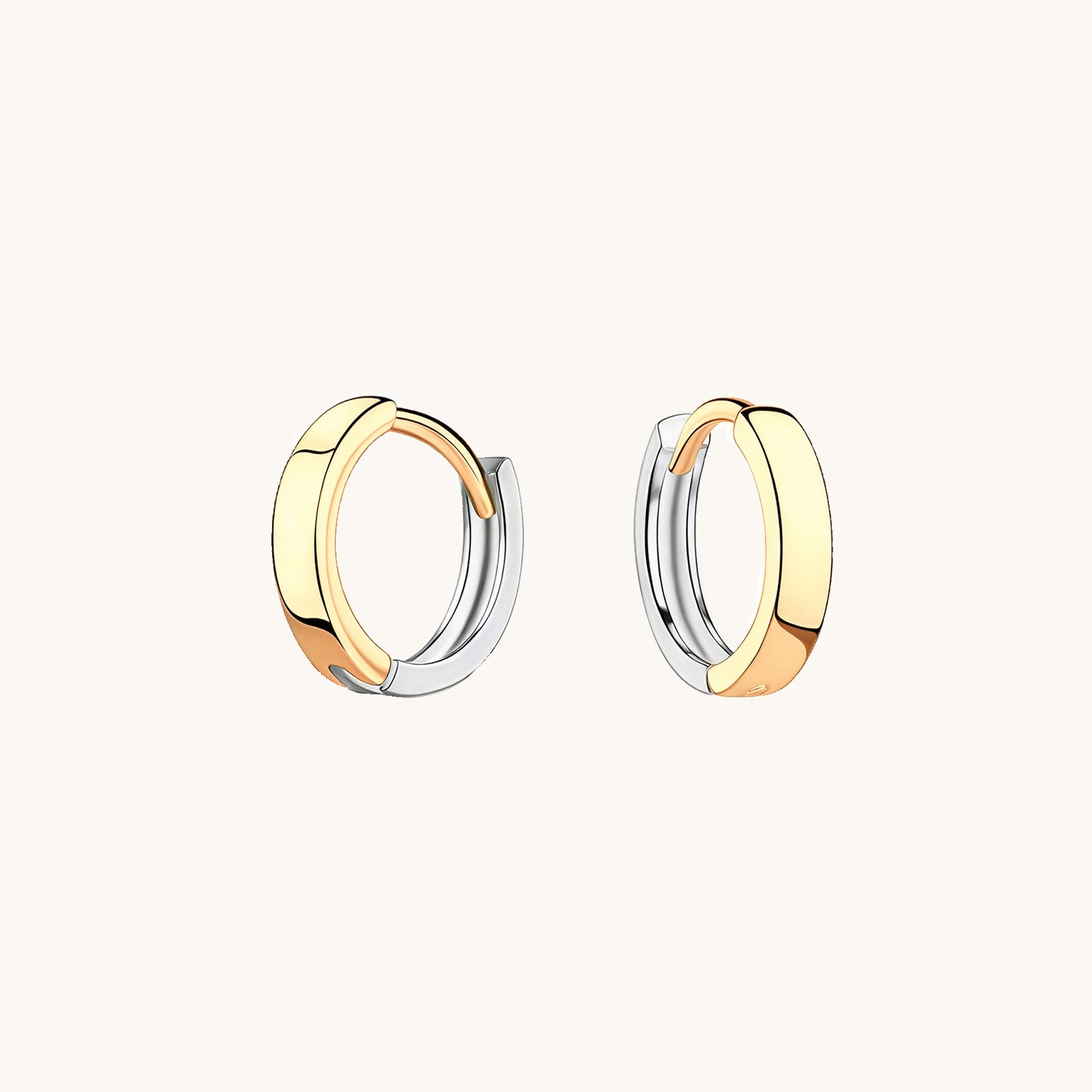 Gold-plated 925 sterling silver Dual-Tone Gold Silver Hoops