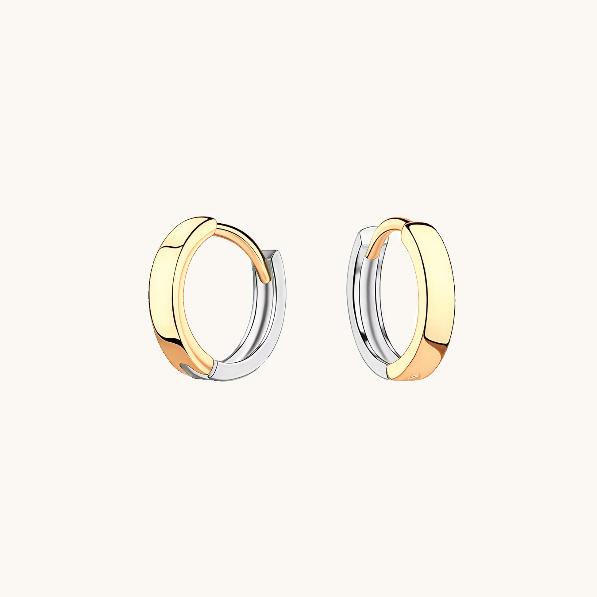 Gold-plated 925 sterling silver Dual-Tone Gold Silver Hoops