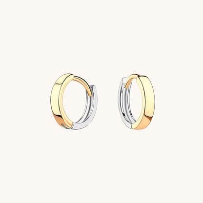 Gold-plated 925 sterling silver Dual-Tone Gold Silver Hoops