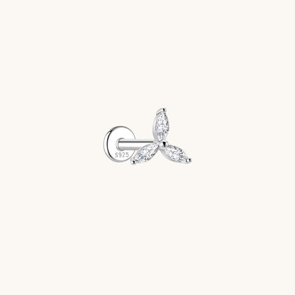 Gold-plated 925 sterling silver Pinwheel Moissanite Flatback Earring 8mm