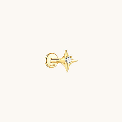 Gold-plated 925 sterling silver Starflare Flatback Earring Gold