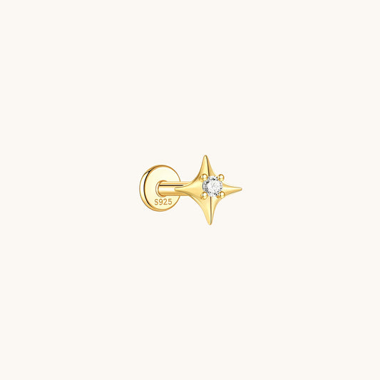 Gold-plated 925 sterling silver Starflare Flatback Earring Gold