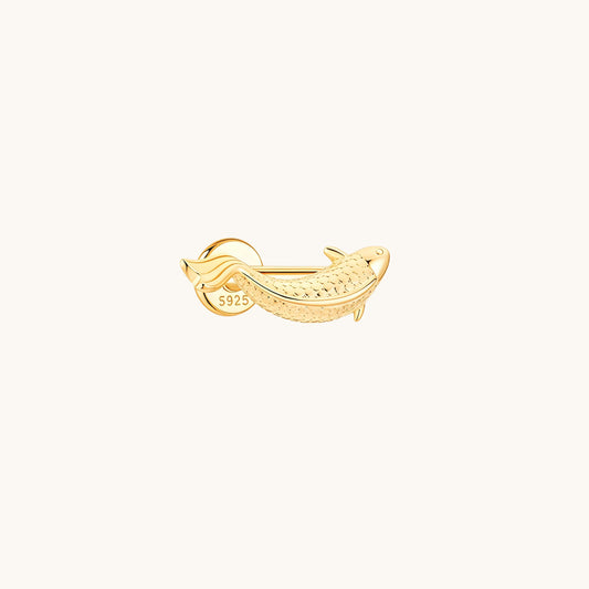 Gold-plated 925 sterling silver Koi Spectrum Flatback Earring