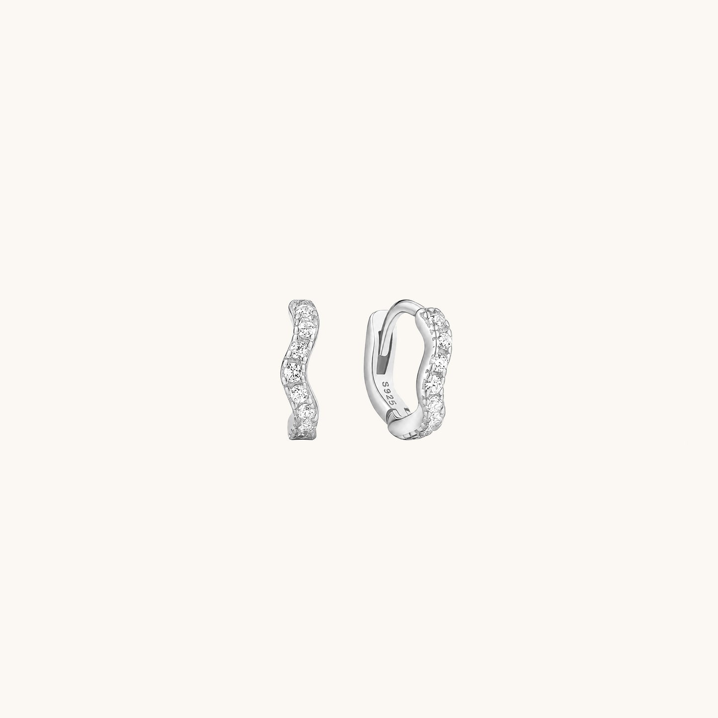 Ripple Pavé Clicker Hoops