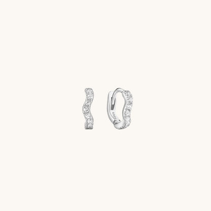 Ripple Pavé Clicker Hoops