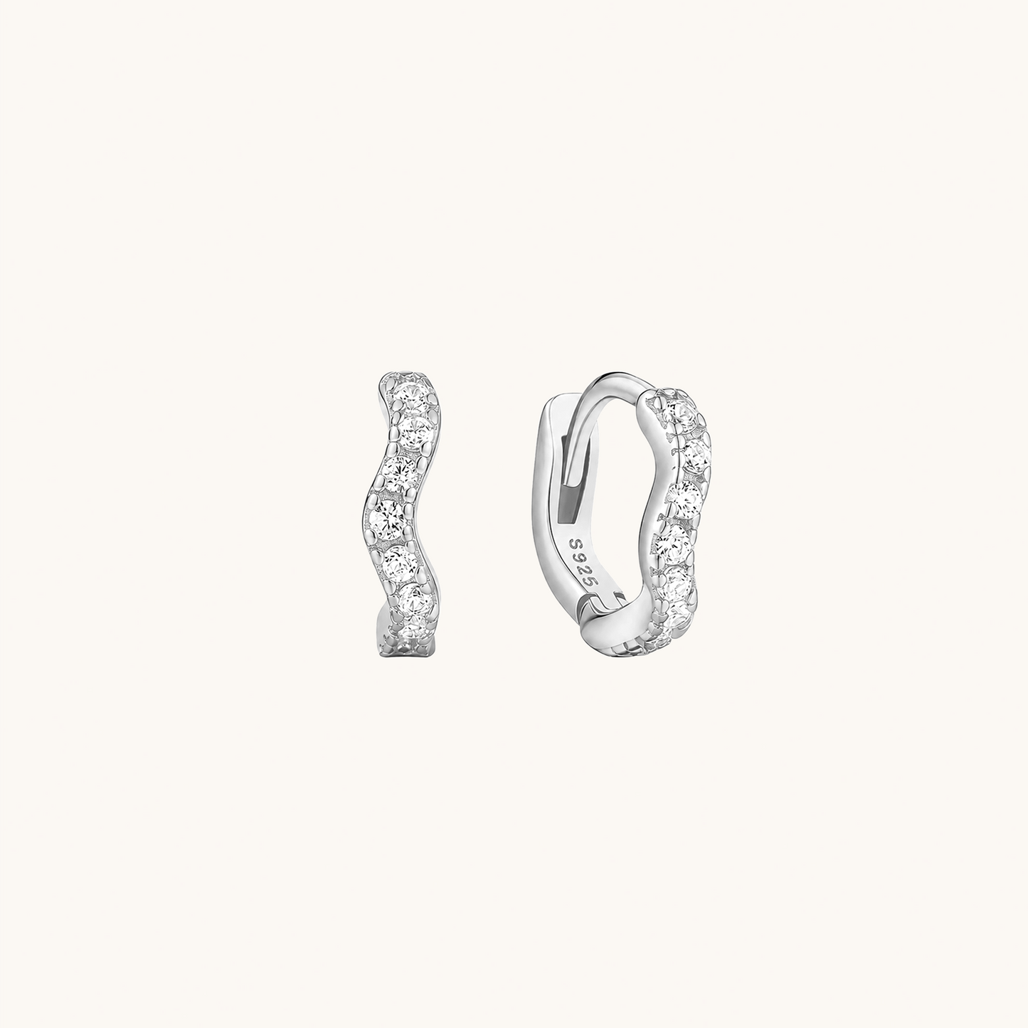 Ripple Pavé Clicker Hoops