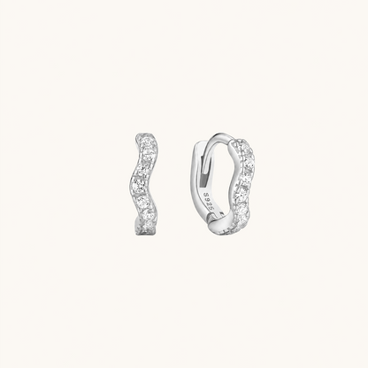 Ripple Pavé Clicker Hoops