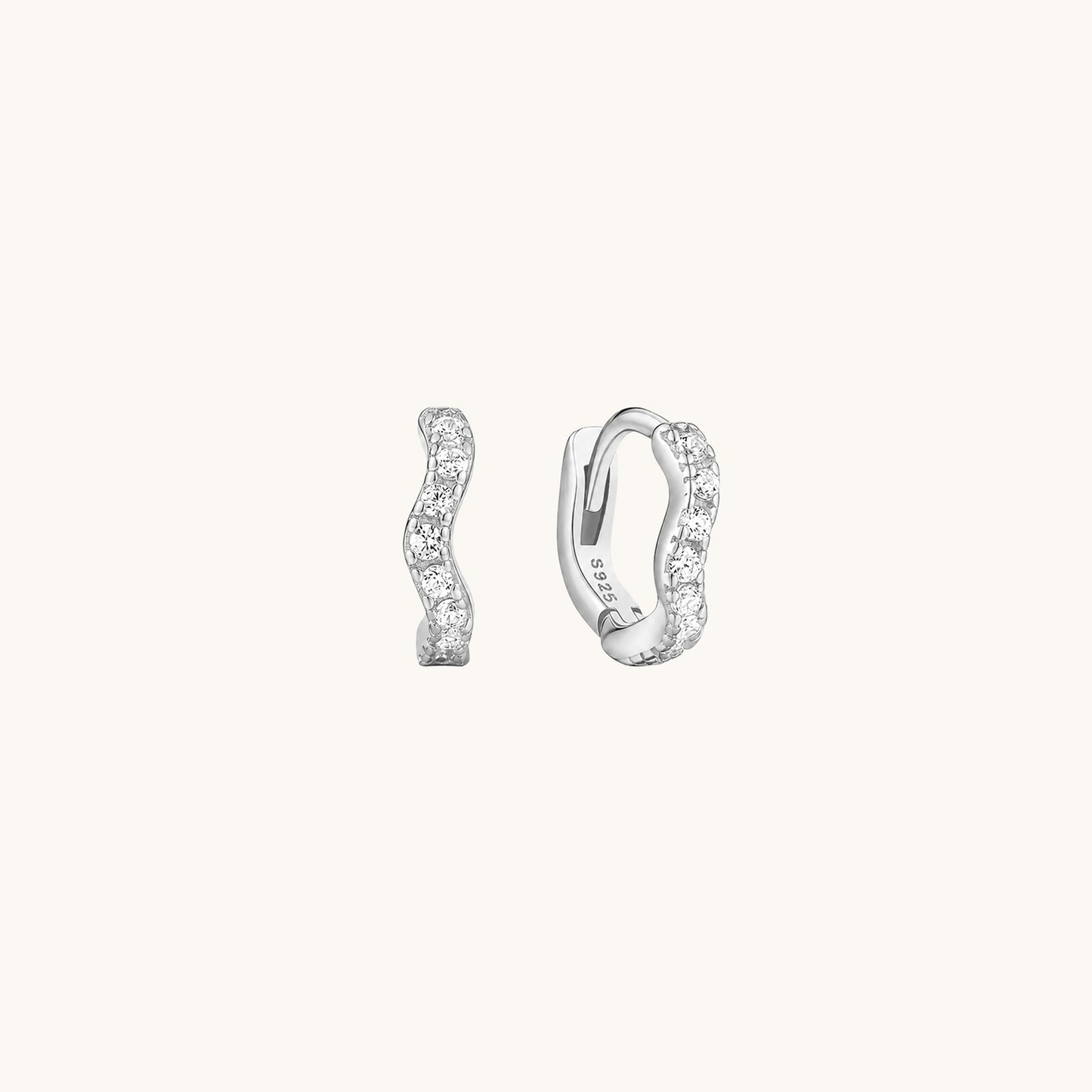Ripple Pavé Clicker Hoops