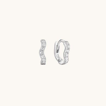 Ripple Pavé Clicker Hoops