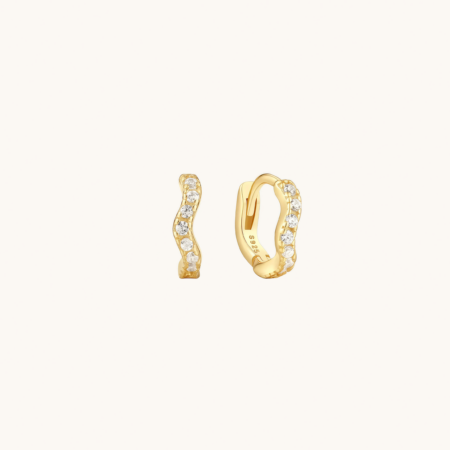 Ripple Pavé Clicker Hoops