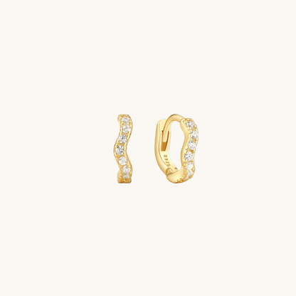 Ripple Pavé Clicker Hoops