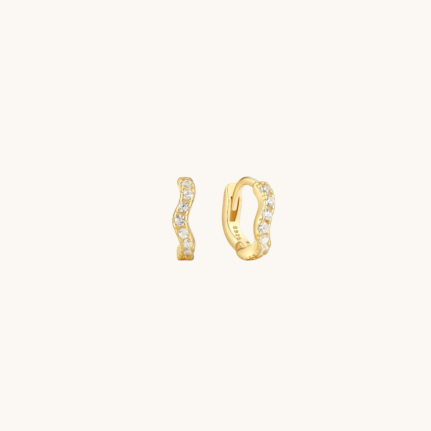 Ripple Pavé Clicker Hoops